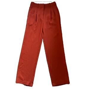 Aritzia Wilfred Effortless Pant Tomato Orange Size 0 High-Waisted Trouser
